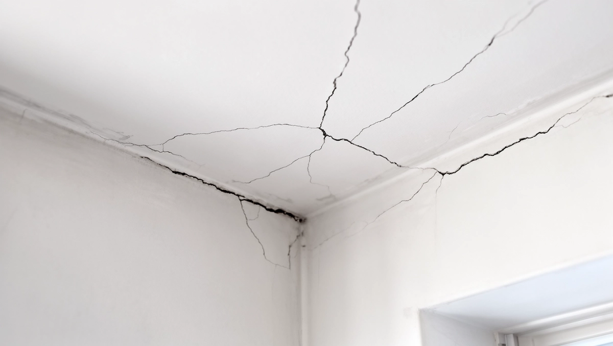 Pęknięcia na łączeniu sufitu i ściany