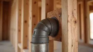 Przejście komina przez ścianę drewnianą
