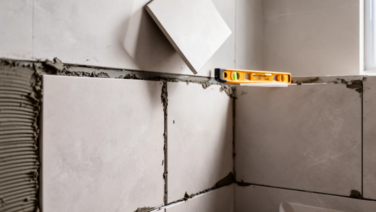 Układanie płytek 60x60 na ścianie